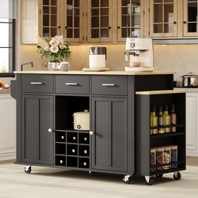 136 cm W Kitchen Island with Top
