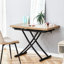 Table élévatrice multifonctionnelle avec 0,8 pouce d'épaisseur, pieds en métal noir, bois texturé, convient pour le bureau, le bureau et la toilette, bureau moderne à hauteur réglable, café, salle à manger, pieds
