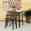 Tables gigognes en bois avec support en fer noir et stabilité de 3 surfaces industrielles