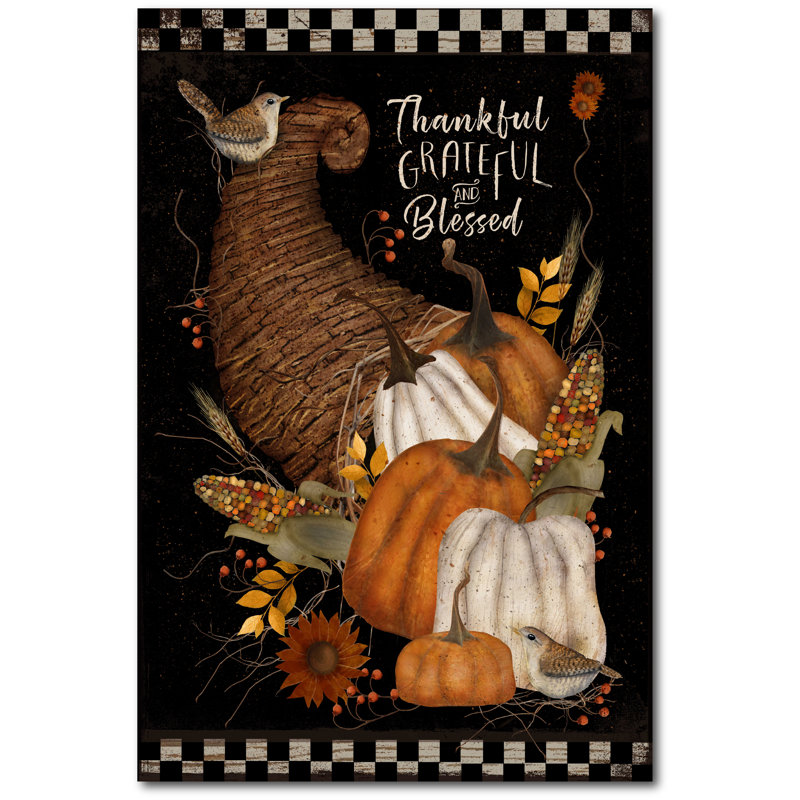 " Thankful Cornucopia " Painting Print, 18" H x 12" W x 1.5" D