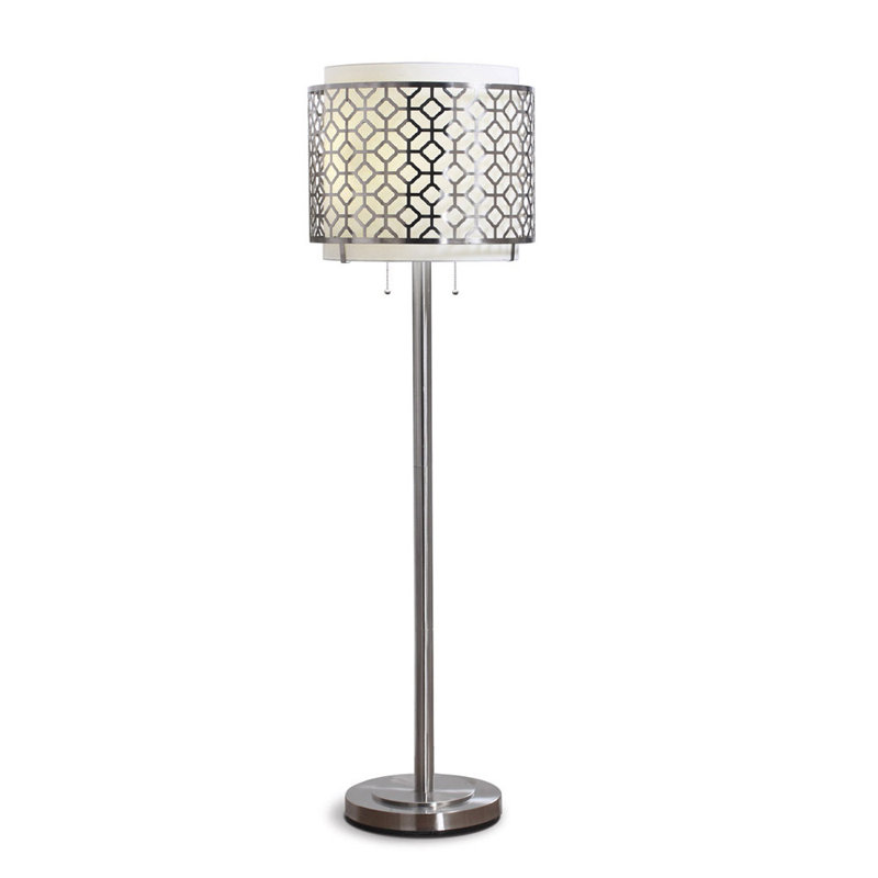 Lampe sur pied 61 Lindel, Nickel brossé