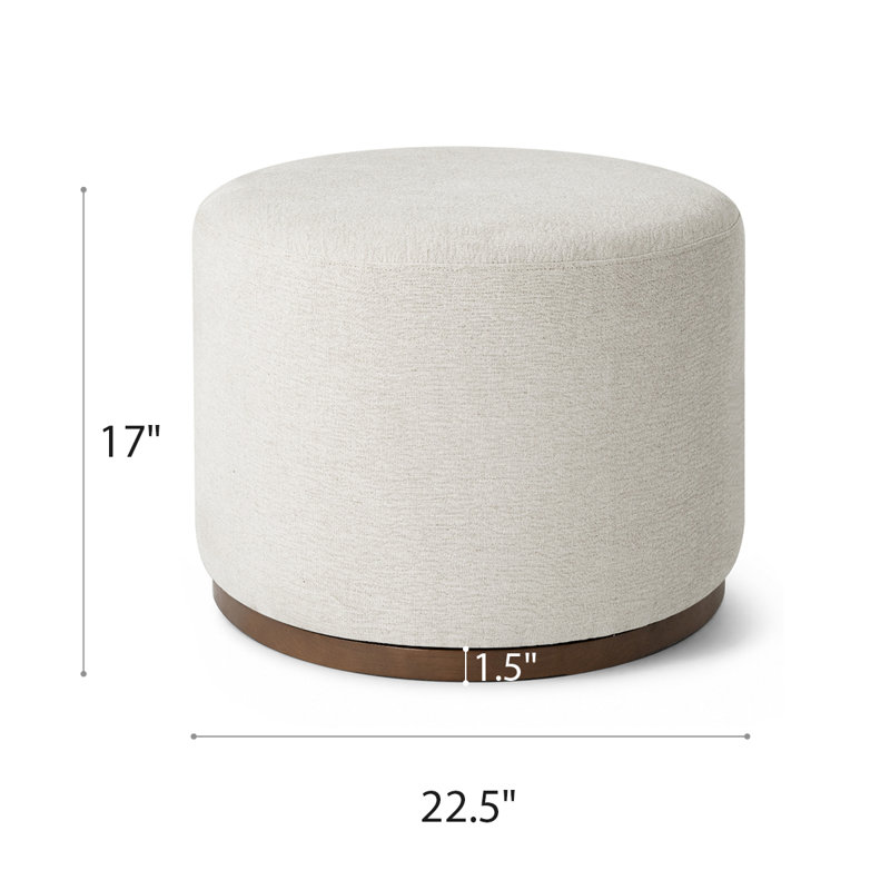 Pouf pivotant rembourré 22,5 po, Beige