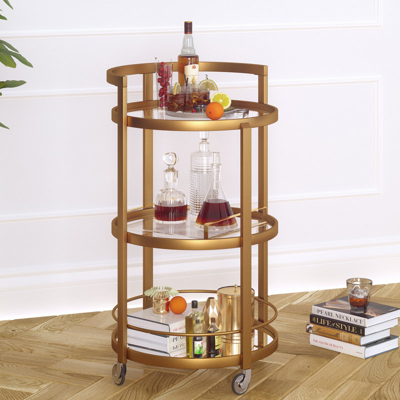 Metal Bar Cart, Gold