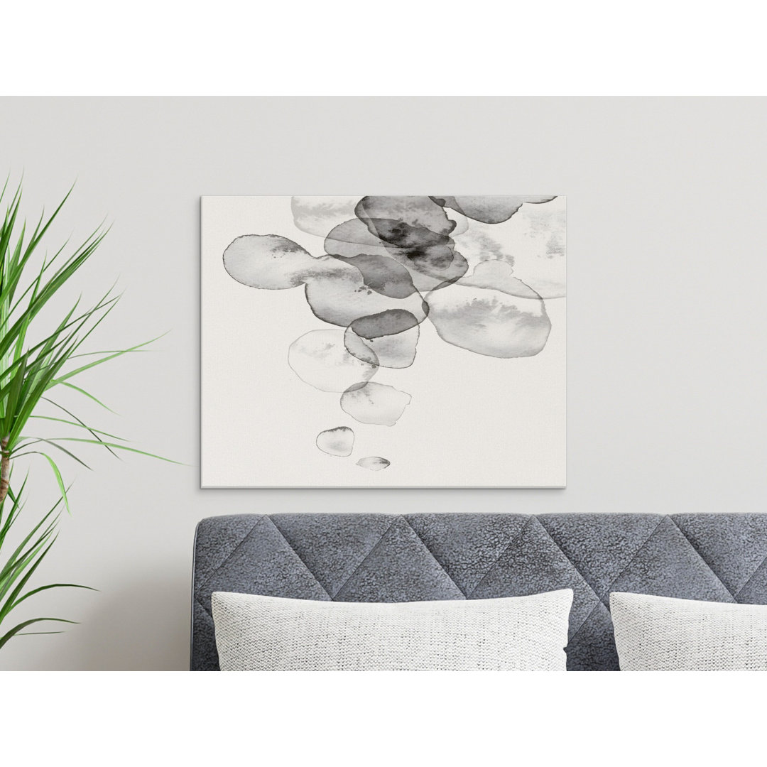 Abstract Gray Watercolor Bubbles Canvas Print