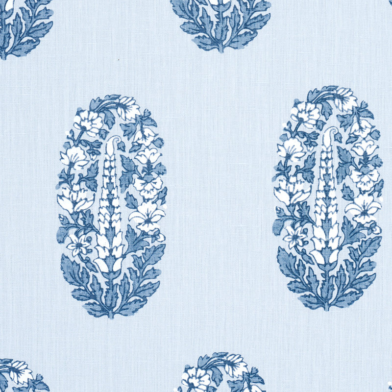 Askandra Flower Fabric, Chambray