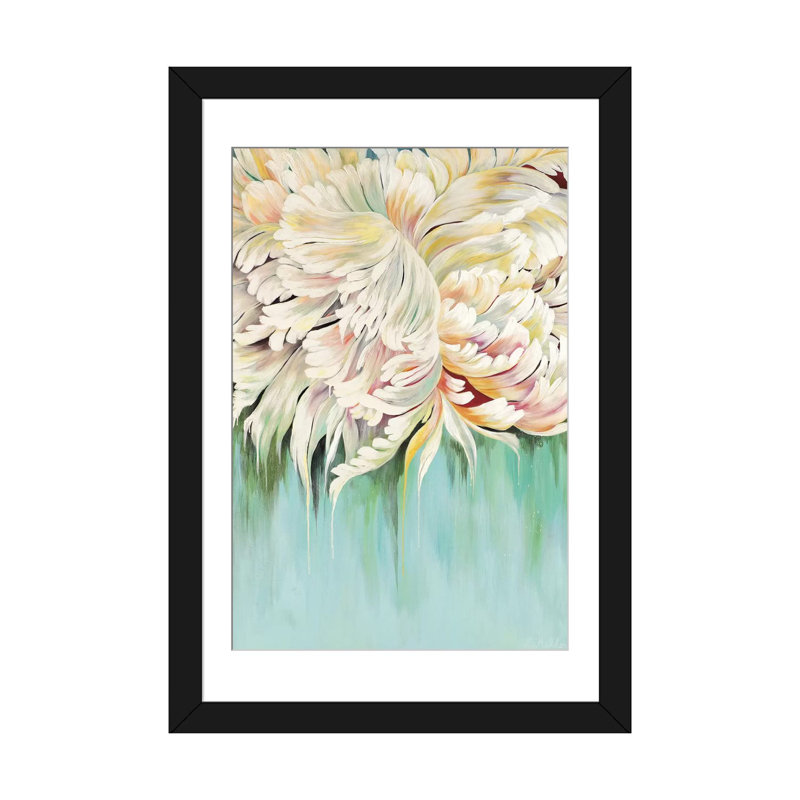 «New Beginnings», reproduction d'art sur toile, H 24 po x l 16 po x P 1 po, Papier d'art encadré noir, Blanc