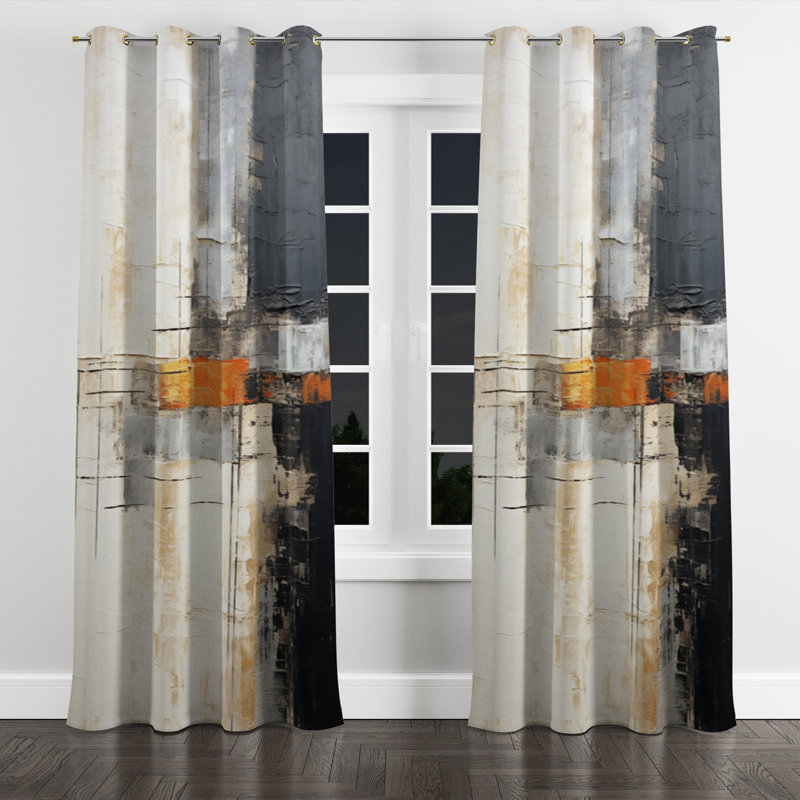 Anaelise - Rideau à œillets occultant moderne - 1 panneau, l 52" x L 95", Œillets dorés