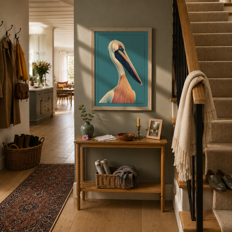 Pelican Profile Modern - Print, A2 - 59.4 x 42.0 cm, Oak