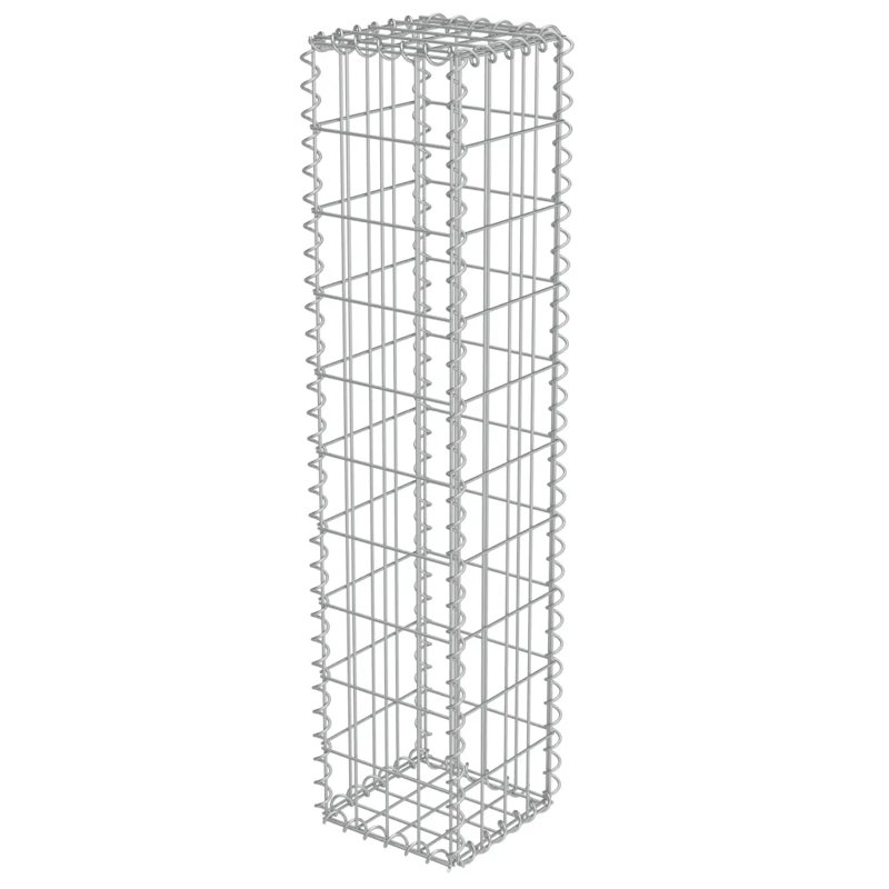 Northerly Galvanised Steel Gabion Wall with Covers, 100cm H x 20cm W x 20cm D