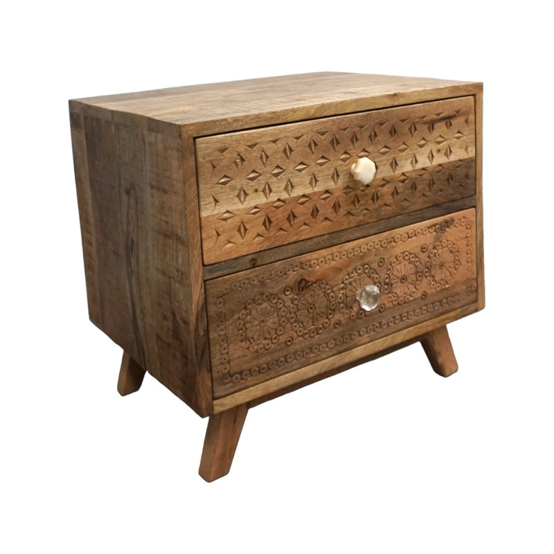 Jeanea 20'' W Solid Wood Nightstand