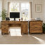 Ensemble de bureau de direction 3 pièces en bois - chêne rustique