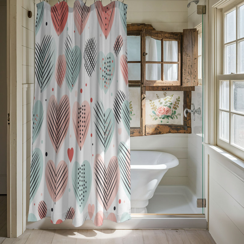 Romantic Design - Premium Shower Curtain, 74"H x 71"W