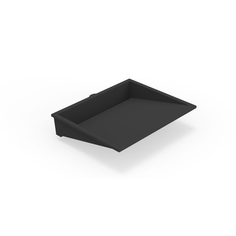 Lavabo de salle de bain encastré en résine en pierre noire 19,7 po x 16,5 po Badeloft UB-04-M-MBLK, Noir mat