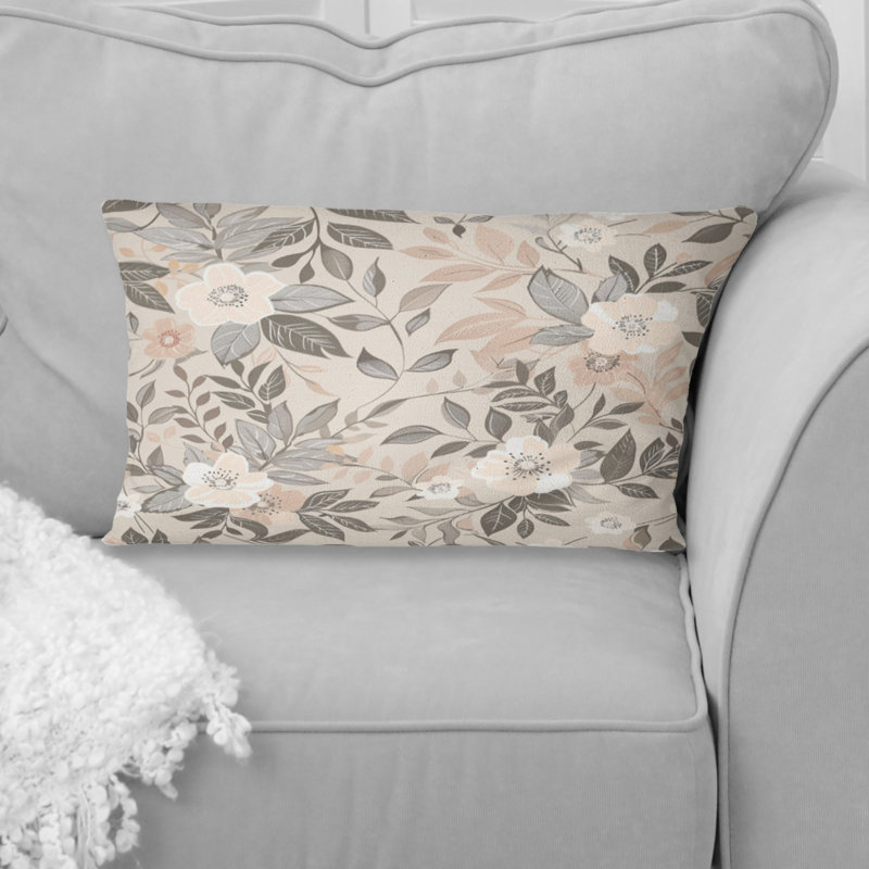Pastel Paradise Flower I - coussin décoratif bohème, Forme rectangulaire, H 12 po x l 20 po
