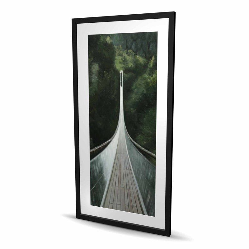 Steep Bridge - Modern Framed Matted Print for Home Decor