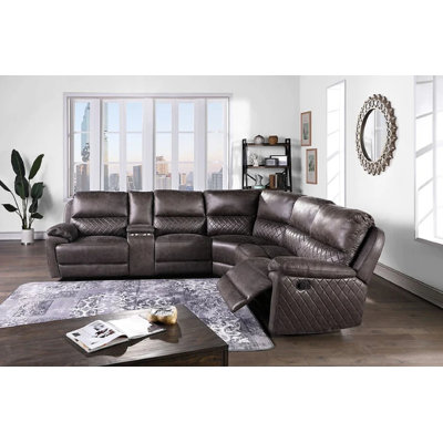Jesualdo Upholstered Reclining L-Shaped Sectional Symmetrical