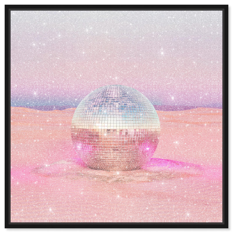 Oliver Gal Desert Disco Glam Landscape - Diamond Dust Framed Canvas Art, Black, 24" H x 24" W