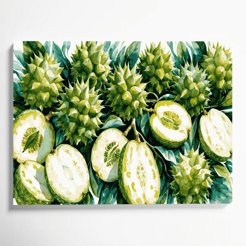 Art mural sur toile beige Fruit Soursop, H 20 po x l 24 po