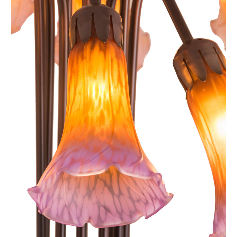 Lampe de table ambre / mauve l 22 po H 10 po