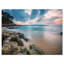 Gloomy Tropical Sunset Beach - reproduction de photo sur toile tendue-135297800-150820798