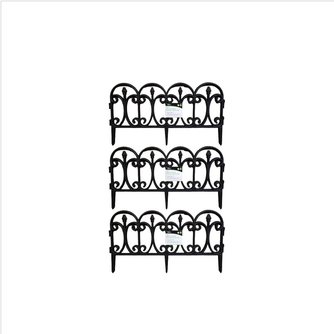 Samuel Alexander Black Ornate Garden Border Fence Edging - 12 Pieces - 4 x 3 Pack - H23 x L57cm - Image 6