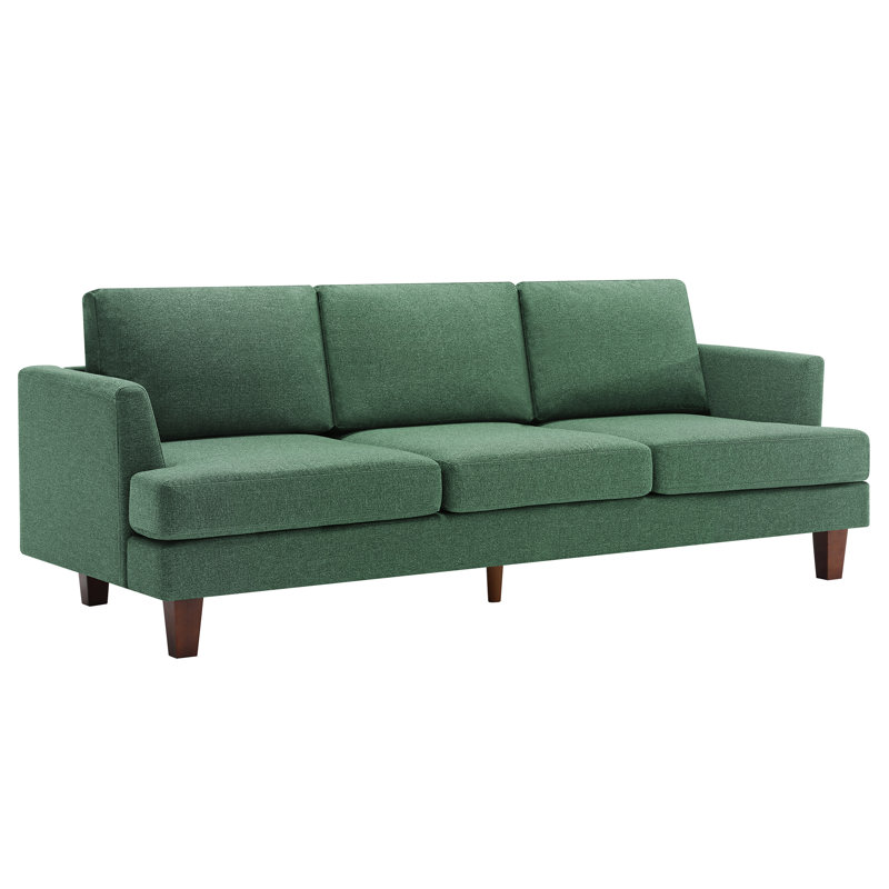 Canapé rembourré à accoudoirs carrés 89 "pour 3 personnes, Vert