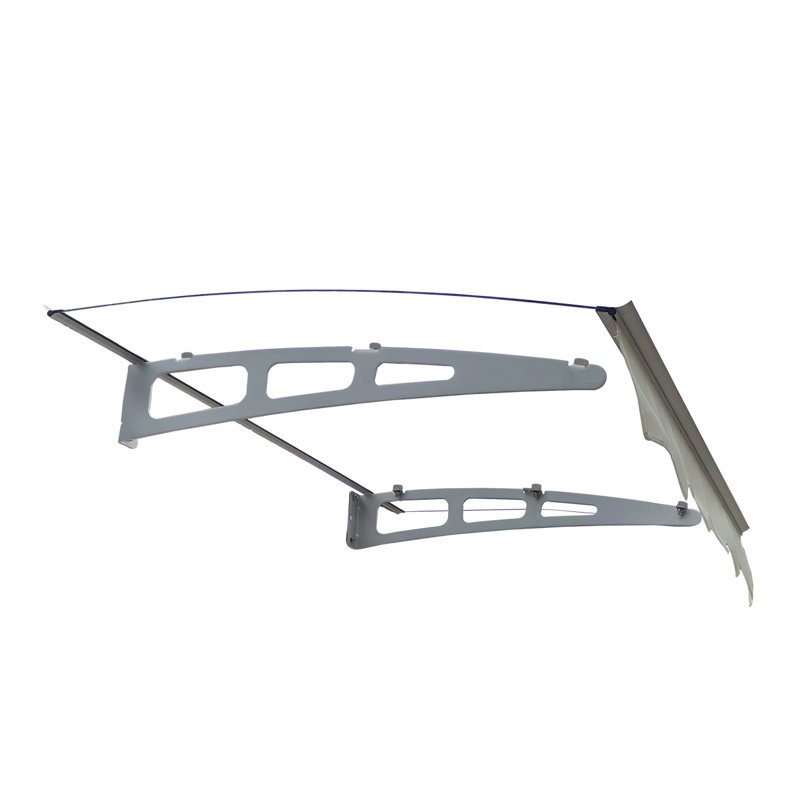 Series Door Window Awning Made Of  0.137 Inch Thick Crystal Solid Polycarbonate Sheet And Aluminum Alloy With Valance In Size Of 47" Wide X 34" Deep For Wooden Wall House