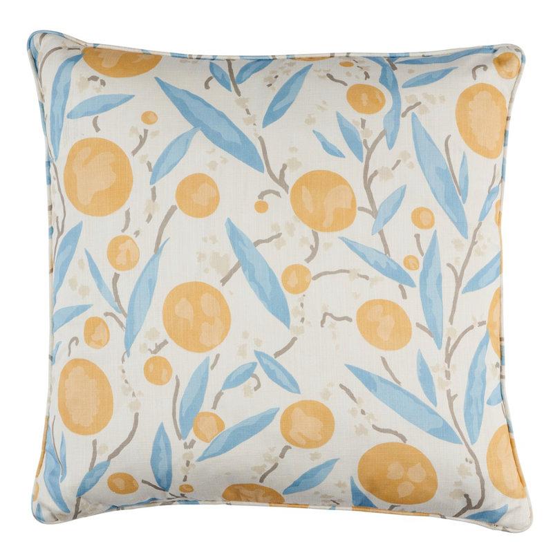 Coussin Mirabelle, Jaune / ciel