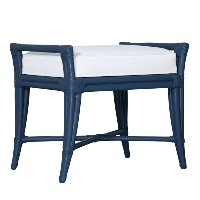 Malacca Upholstered Bench, Indigo