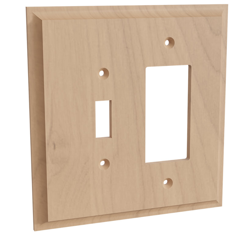 No Subject 2 - Gang Switch/ Rocker Combo Standard Combination Wall Plate, Alder