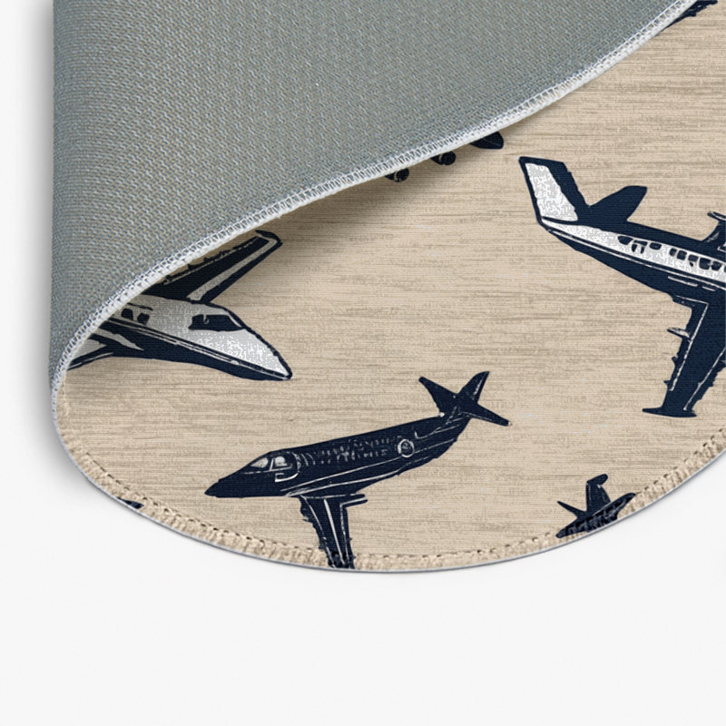 Tapis intérieur et extérieur beige Transport, Rond 5 pi