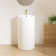 Denbigh 33.5" H Crisp White Ceramic Circular Freestanding Pedestal Bathroom Sink with Overflow