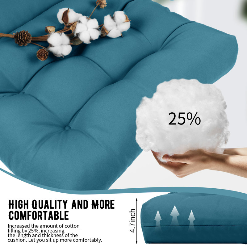 5 Inch Adirondack Chair Cushion(Set Of 4), Peacock Blue
