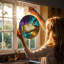 Vitrail, bougie, livre magique, plume de bougie et panneaux de vitrail Potion Suncatcher pour décor de fenêtre-566676715