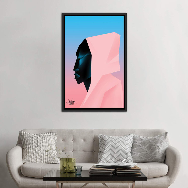 «Space Is the Place II» par VCalvento, impression, H 60 po x l 40 po x P 1,5 po, Papier encadré noir, Pas de tapis