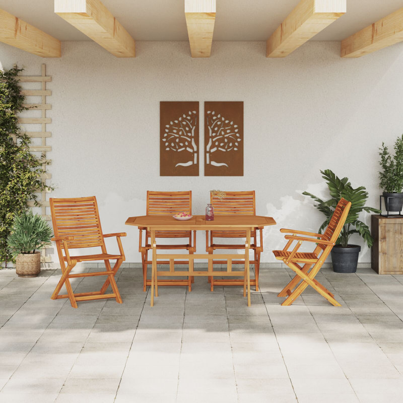 Octagonal 5 - Piece 4 - Person Outdoor Table Set
