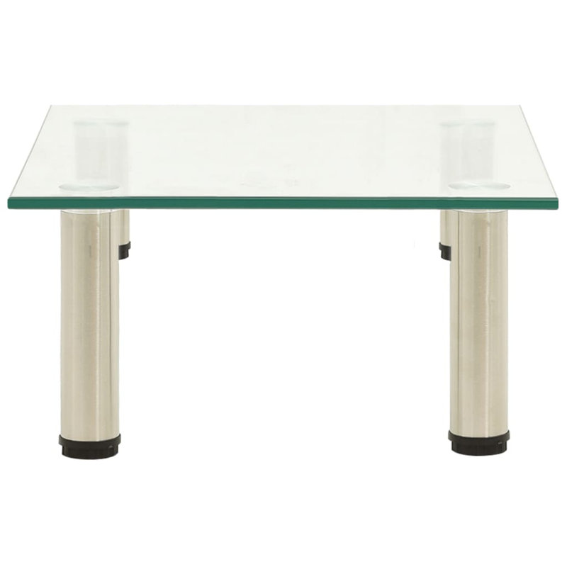 Meuble télé vidaXL, Transparent / argent, H 6,7 po x L 15,8 po x l 13,8 po