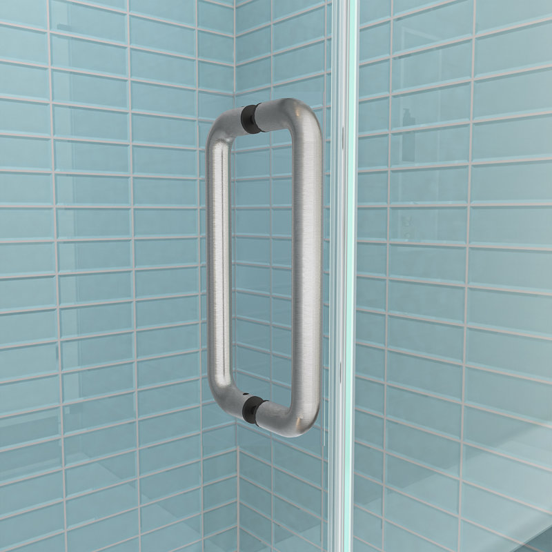 8 Inch Back to Back Shower Door Handle - 203mm Round Double Sided Pull Plate for 1/4" to 1/2" Thick Glass, Stainless Steel