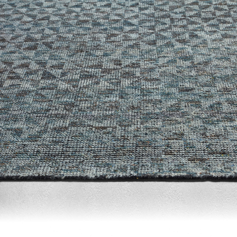 Atz Hand Knotted Wool Geometric Area Rug, Rectangle 8'10" x 12'