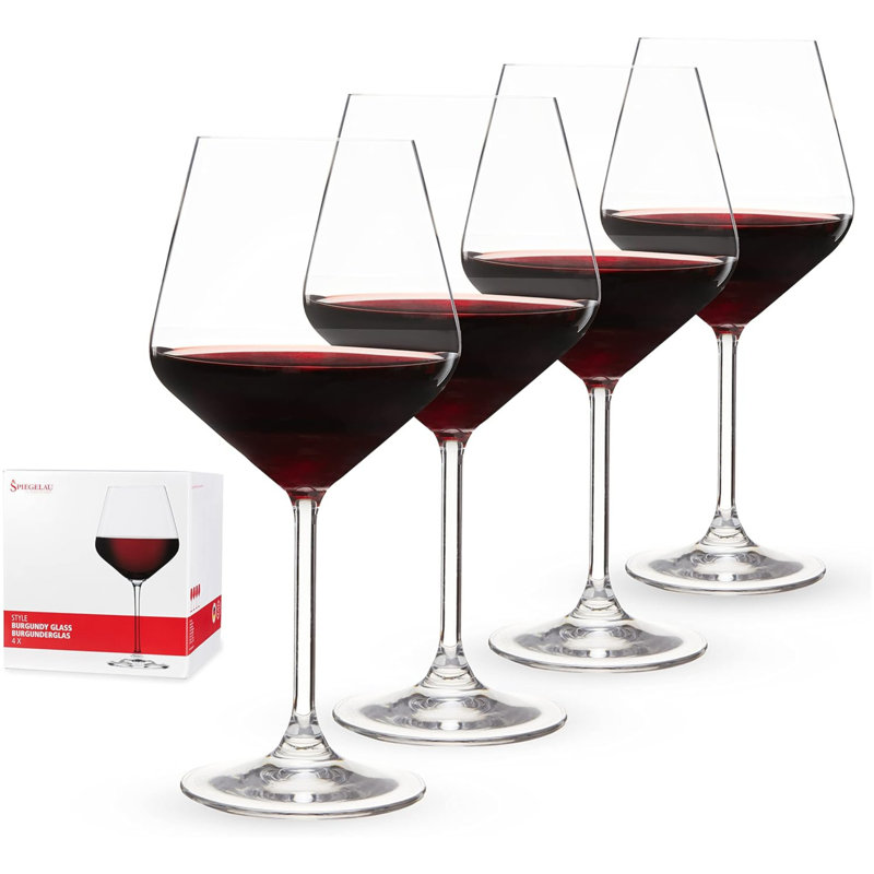 Spiegelau Style Burgundy Red Wine Glasses, Dishwasher Safe, 22.6 oz, Set of 4