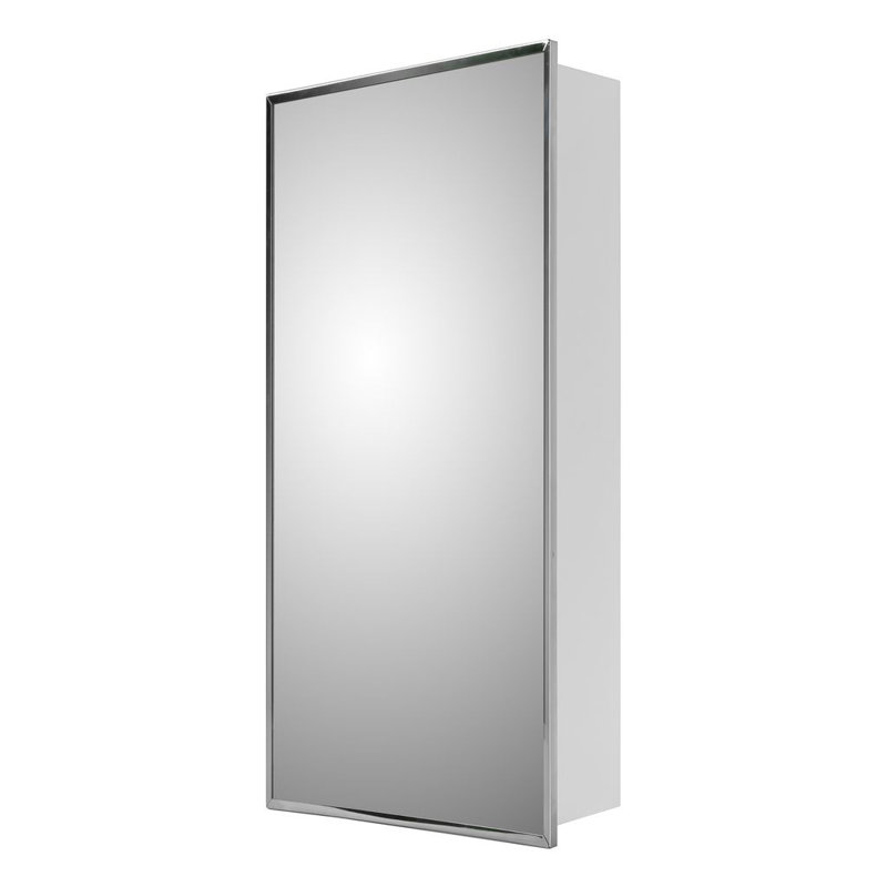 Scottville Residential Medicine Cabinet, 36" H x 16" W x 4.25" D, Surface Mounted, Stainless Steel Framed