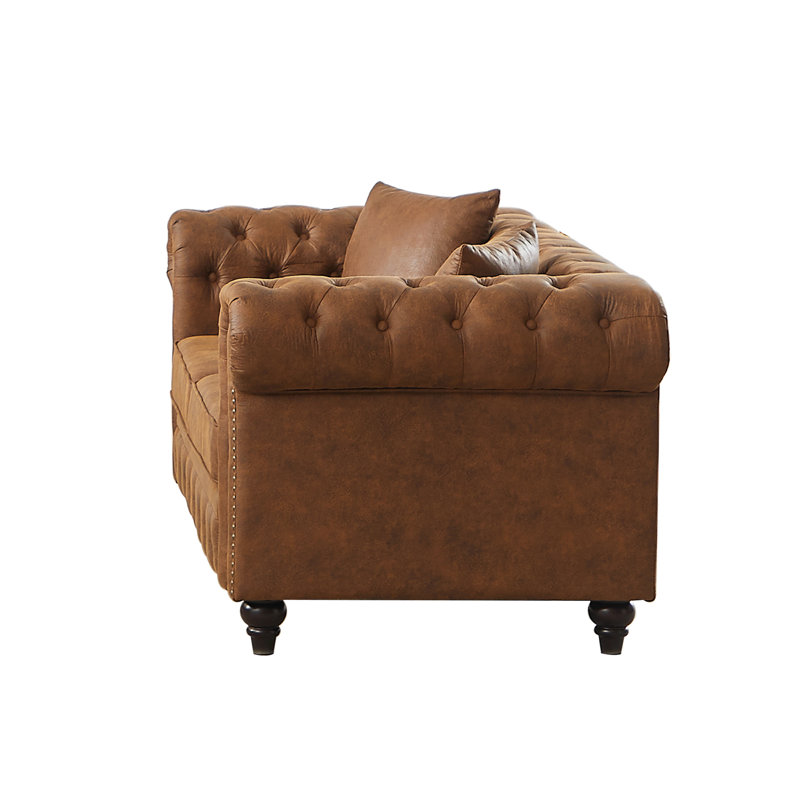 Canapé chesterfield de conception contemporaine, Brun