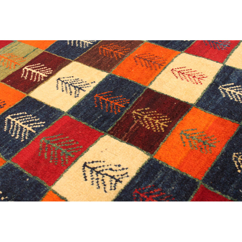 Tapis multicolore Aamna Gabbeh 3 pi 3 po x 4 pi 9 po
