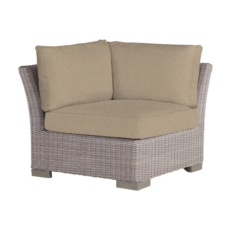 Club Woven Patio Lounge Chair with Cushions, Oyster, Dove Sunbrella® Linen, Welt