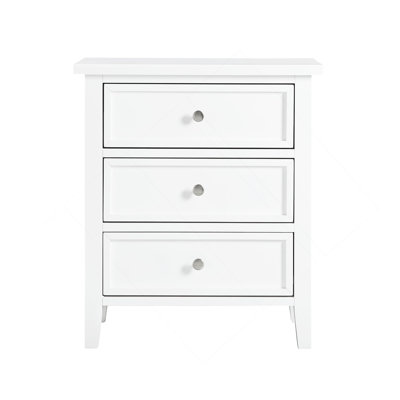 3-Drawer Nightstand - White