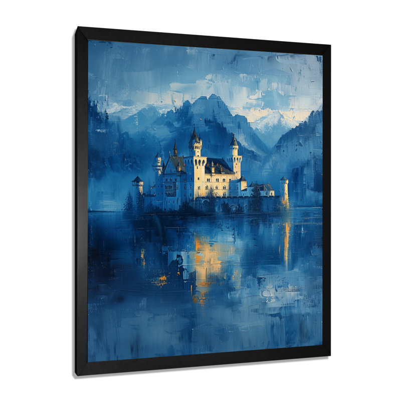 «Blue Winter Dracula Castle of Vampire», impression d'art mural châteaux, H 20 po x l 12 po x P 1 po