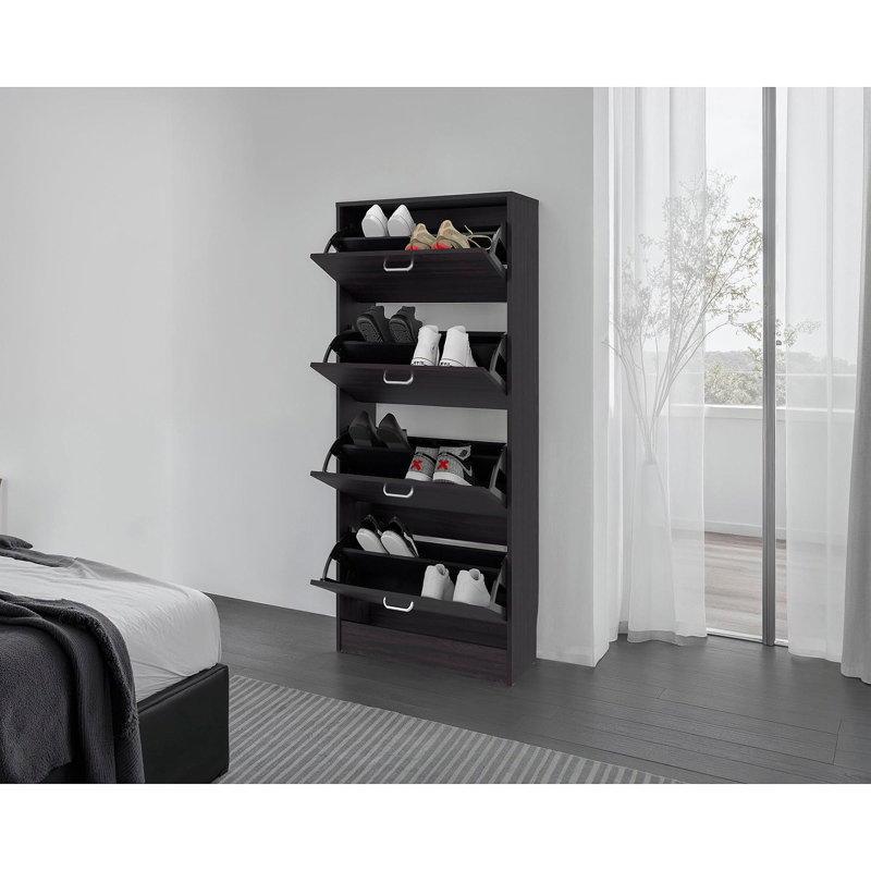 Armoire à chaussures verticale Wenge avec portes, Wengé