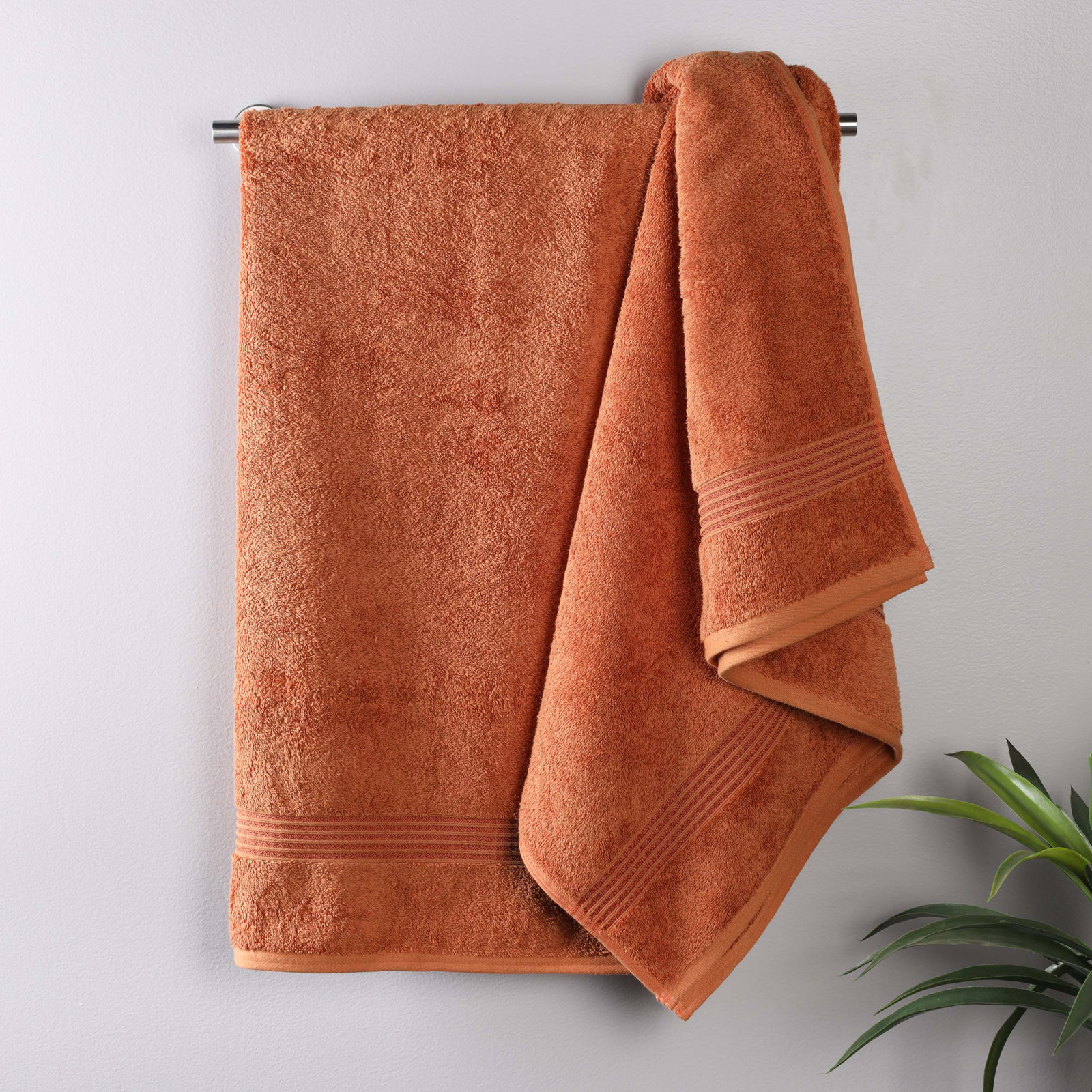 Oleg Egyptian-Quality Cotton Highly Absorbent Medium Weight Bath Sheet Set, Caramel Brown, Bath Towels - 2 Pack