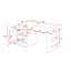 Kitchen Island with Extendable Dining Table, Double-Sided Storage, Power Outlet and Adjustable Shelves-208941648