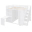 Lit mezzanine double avec garde-robe, bureau et tablettes-129686146